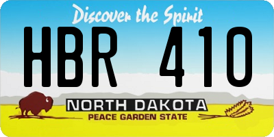 ND license plate HBR410