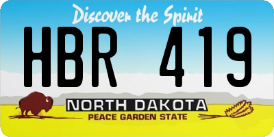 ND license plate HBR419