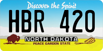 ND license plate HBR420