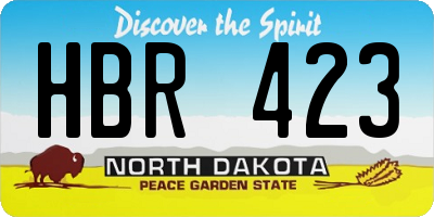 ND license plate HBR423