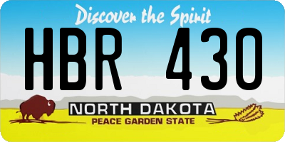 ND license plate HBR430