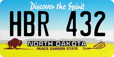 ND license plate HBR432