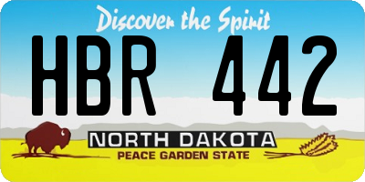 ND license plate HBR442