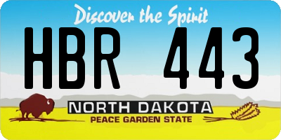 ND license plate HBR443