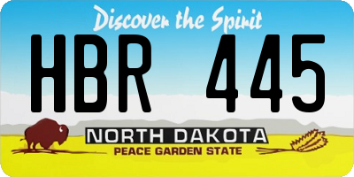 ND license plate HBR445
