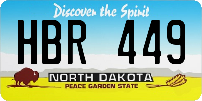 ND license plate HBR449