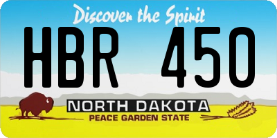 ND license plate HBR450