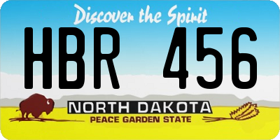 ND license plate HBR456
