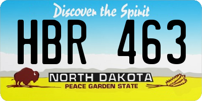 ND license plate HBR463