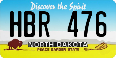 ND license plate HBR476