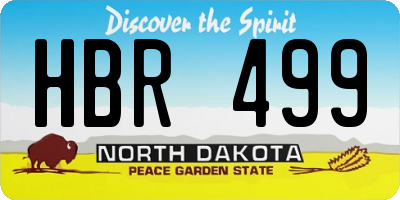 ND license plate HBR499