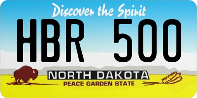 ND license plate HBR500