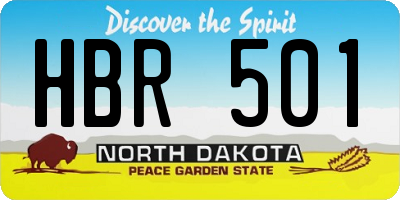 ND license plate HBR501