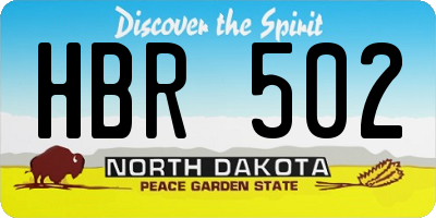 ND license plate HBR502