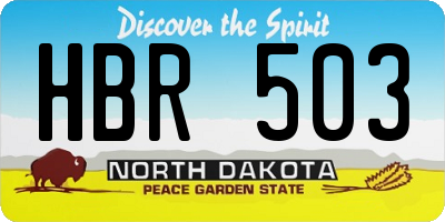 ND license plate HBR503