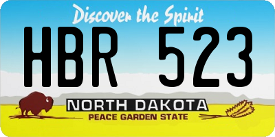 ND license plate HBR523