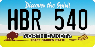 ND license plate HBR540