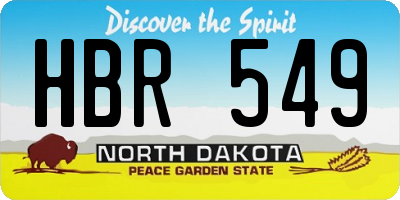 ND license plate HBR549