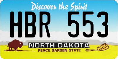 ND license plate HBR553