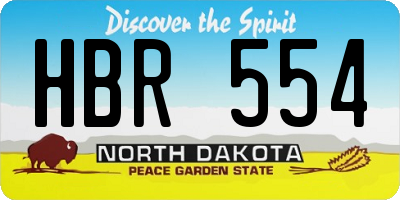 ND license plate HBR554