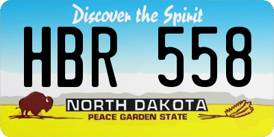 ND license plate HBR558