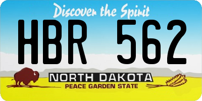 ND license plate HBR562