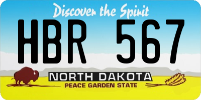 ND license plate HBR567