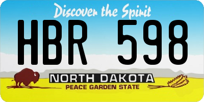 ND license plate HBR598