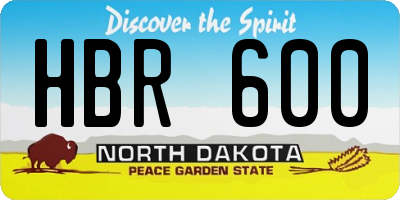 ND license plate HBR600