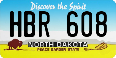 ND license plate HBR608