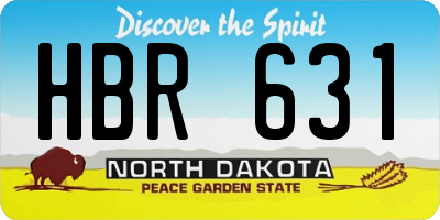 ND license plate HBR631