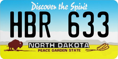 ND license plate HBR633