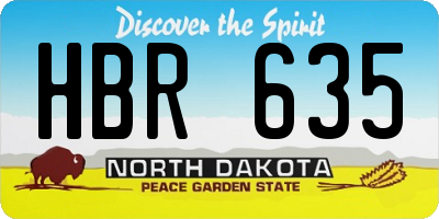 ND license plate HBR635