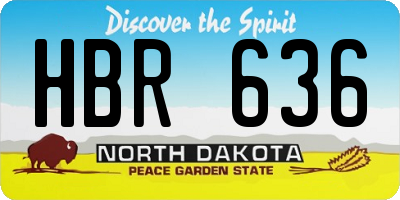 ND license plate HBR636