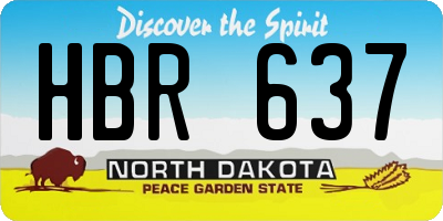 ND license plate HBR637