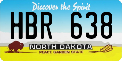 ND license plate HBR638