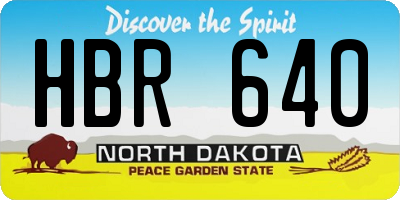 ND license plate HBR640