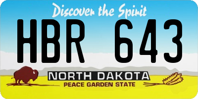 ND license plate HBR643