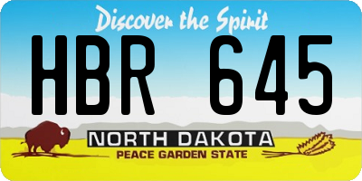 ND license plate HBR645