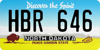 ND license plate HBR646