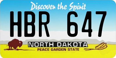 ND license plate HBR647