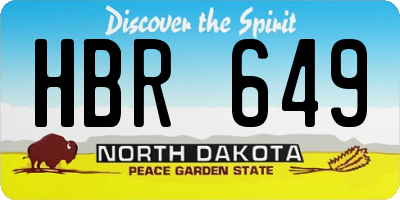 ND license plate HBR649