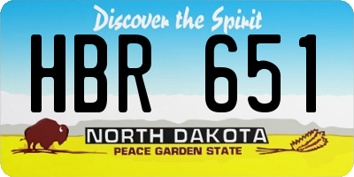 ND license plate HBR651