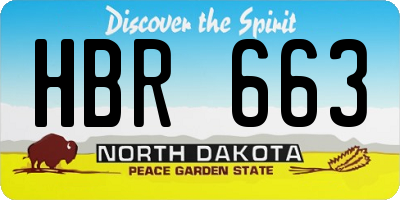 ND license plate HBR663