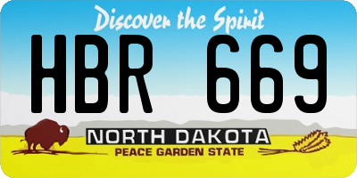 ND license plate HBR669