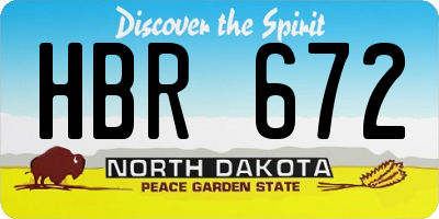 ND license plate HBR672