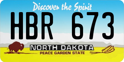 ND license plate HBR673