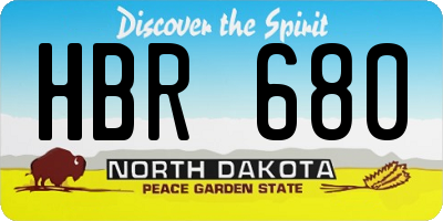 ND license plate HBR680