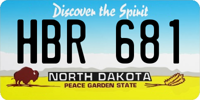 ND license plate HBR681