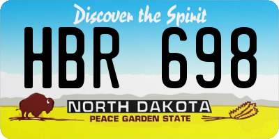 ND license plate HBR698